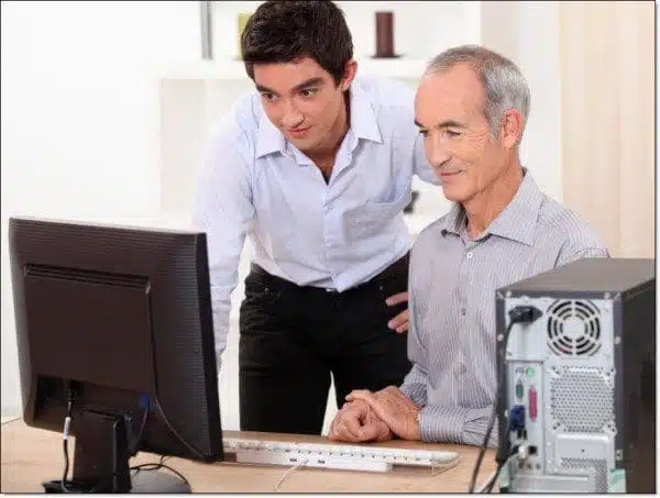 Helping Dad on the Computer