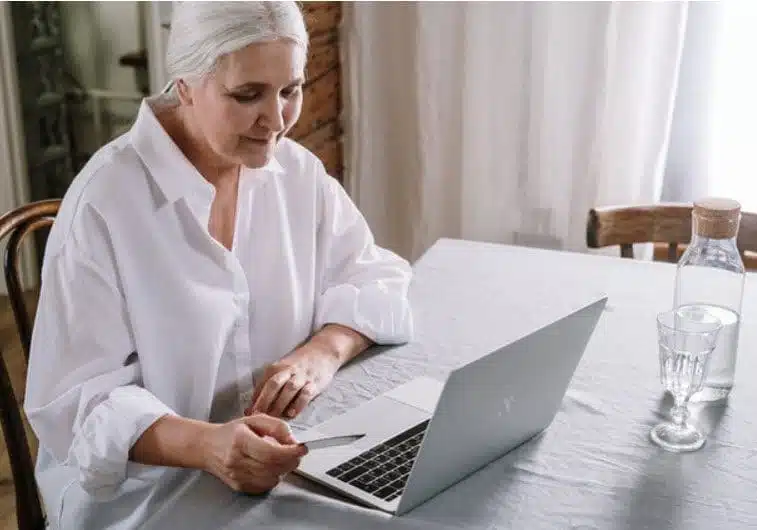 Woman at a computer