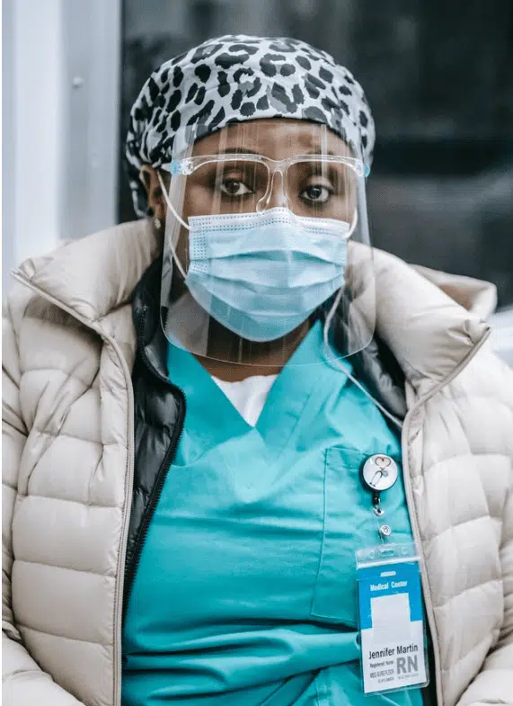 Nurse in protective mask