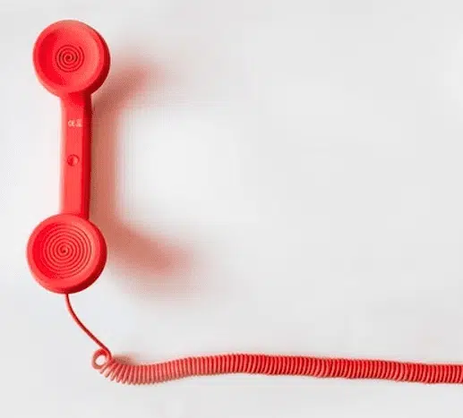 Red phone with cord