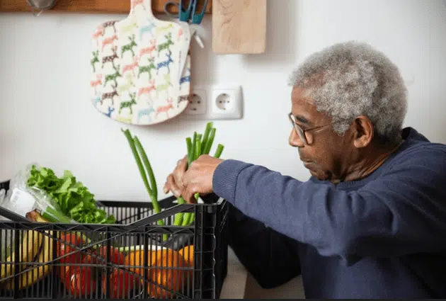 Man grocery shopping