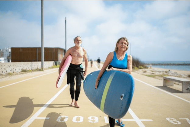 Couple with surf boards