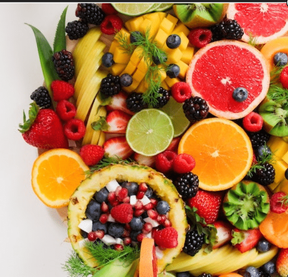 A plate of fruits