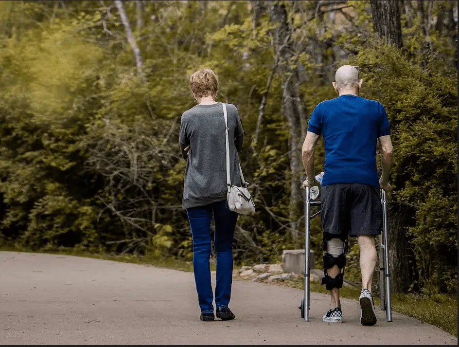 Man walking with walker