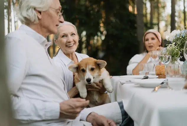 Family with dog