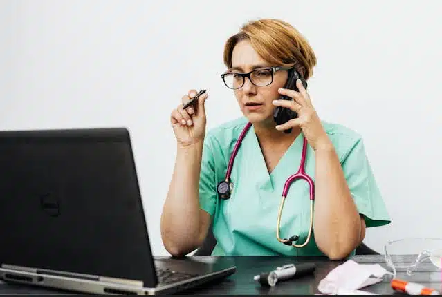 Nurse on phone