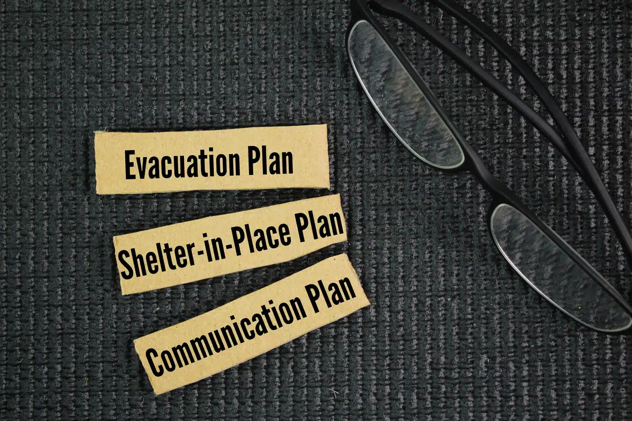 Three types of emergency plans commonly used in personal, organizational, or public safety are Evacuation Plan, Shelter-in-Place Plan and Communication Plan. These plans outline procedures for responding to different types of emergencies
evacuation, shelter, communication, alert, drill, escape, route, lockdown, emergency, contingency, hazard, safety, alarm, coordination, signal, assembly, exit, backup, broadcast, protocol, responder, notification, procedure, crisis, warning, sheltering, preparedness, plan, risk, threat, response, supplies, checklist, instruction, guideline, security, access, lockdown, timing, contact, message, phone, radio, network, update, briefing, readiness, strategy, isolation, coverage