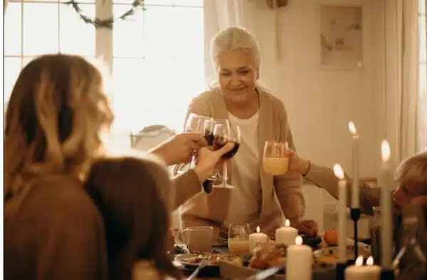 Holiday party with seniors