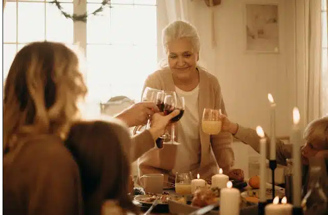 Holiday party with seniors