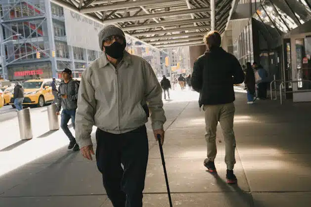 Man walking with cane