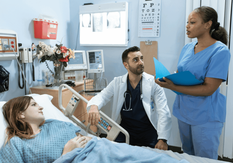 Patient with medical staff